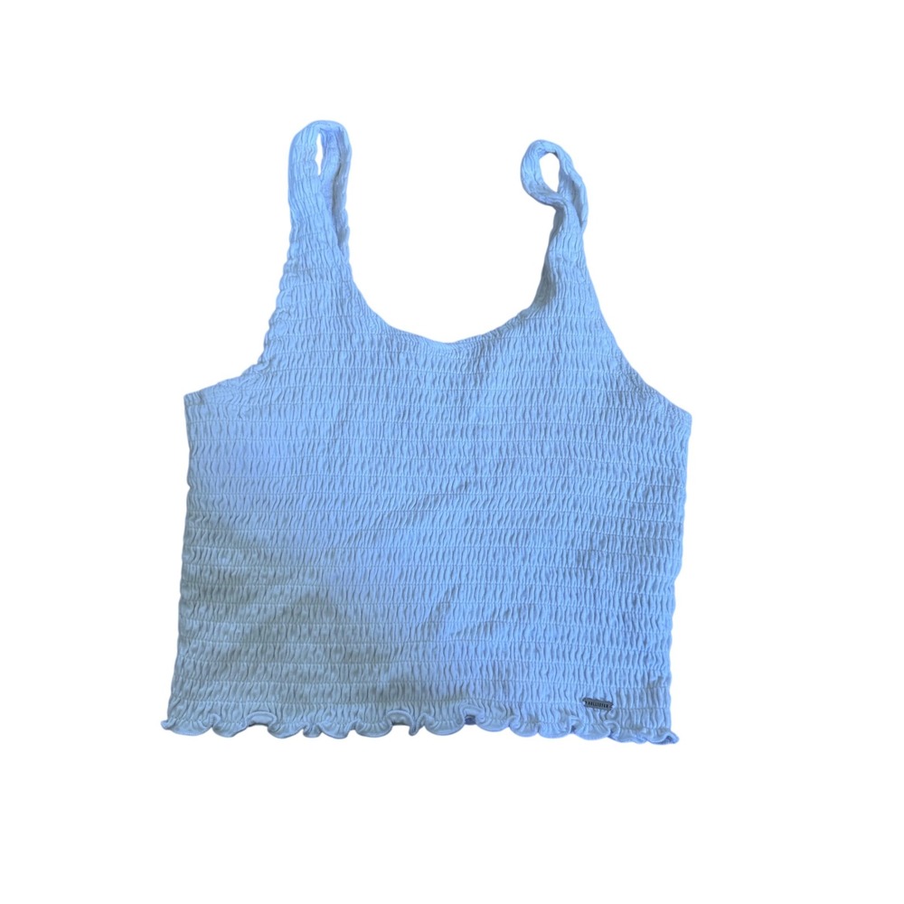 Hollister white ribbed textured tank top